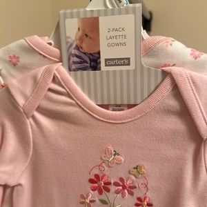 Brand New 2 pack Layette Gowns Carters pink size 0-3m